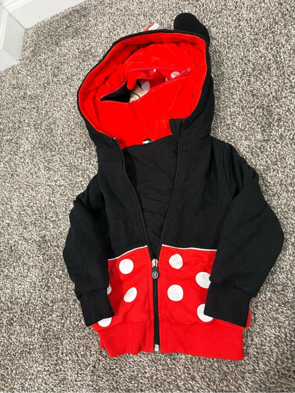 Disney Minnie Mouse Jacket Toddler Turns Into Plush Doll Zip Front Hoodie